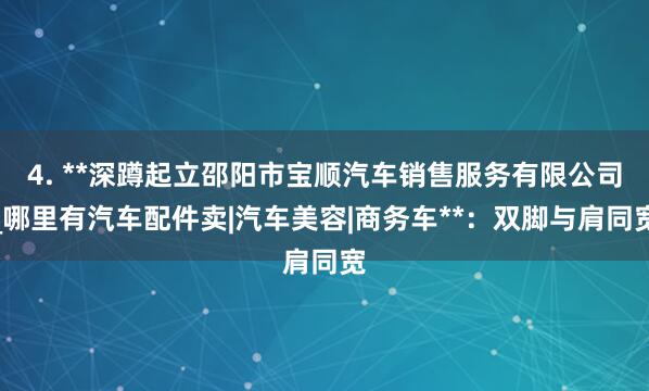 4. **深蹲起立邵阳市宝顺汽车销售服务有限公司_哪里有汽车配件卖|汽车美容|商务车**：双脚与肩同宽
